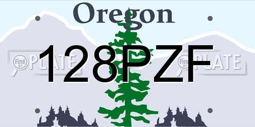 128PZF Oregon License Plate
