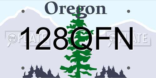 128QFN Oregon License Plate