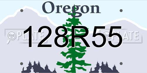 128R55 Oregon License Plate
