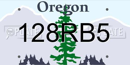 128RB5 Oregon License Plate