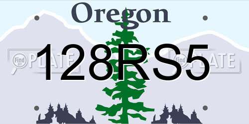 128RS5 Oregon License Plate