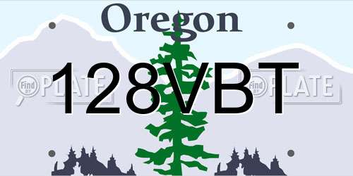 128VBT Oregon License Plate