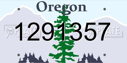1291357 Oregon License Plate