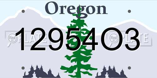 12954O3 Oregon License Plate