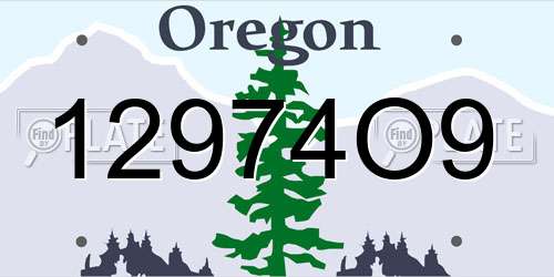 12974O9 Oregon License Plate