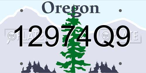 12974Q9 Oregon License Plate