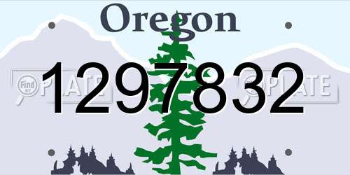 1297832 Oregon License Plate
