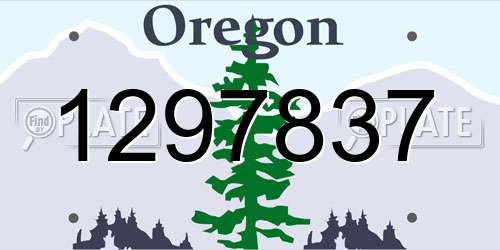 1297837 Oregon License Plate