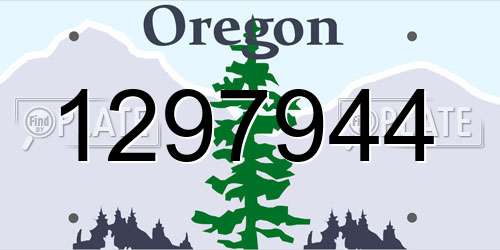 1297944 Oregon License Plate