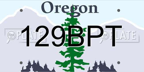 129BPT Oregon License Plate