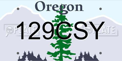 129CSY Oregon License Plate