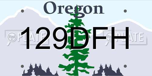 129DFH Oregon License Plate