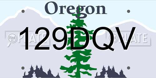 129DQV Oregon License Plate