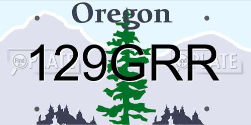 129GRR Oregon License Plate
