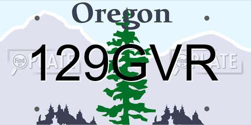 129GVR Oregon License Plate
