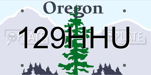 129HHU Oregon License Plate