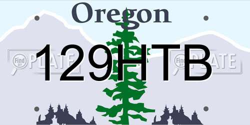 129HTB Oregon License Plate
