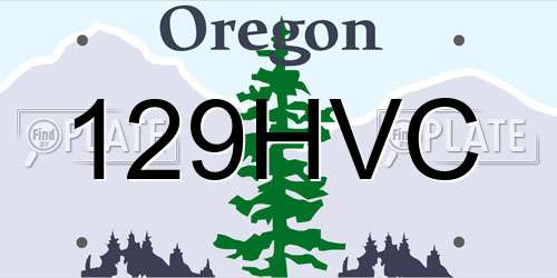 129HVC Oregon License Plate