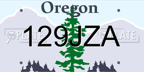 129JZA Oregon License Plate