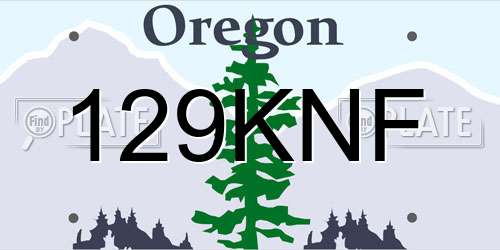 129KNF Oregon License Plate