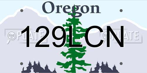129LCN Oregon License Plate