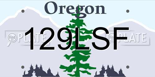 129LSF Oregon License Plate
