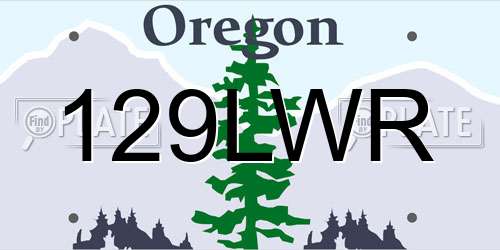 129LWR Oregon License Plate