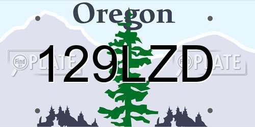 129LZD Oregon License Plate