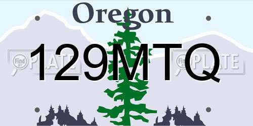 129MTQ Oregon License Plate