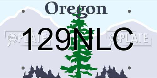 129NLC Oregon License Plate