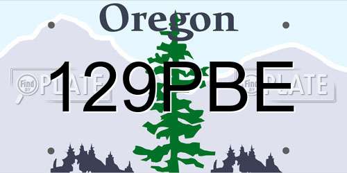 129PBE Oregon License Plate