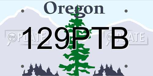 129PTB Oregon License Plate