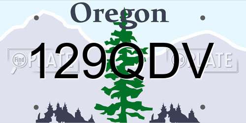 129QDV Oregon License Plate