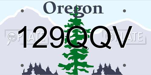 129QQV Oregon License Plate