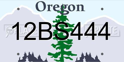12BS444 Oregon License Plate