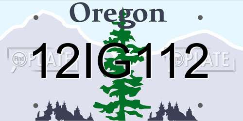 12IG112 Oregon License Plate