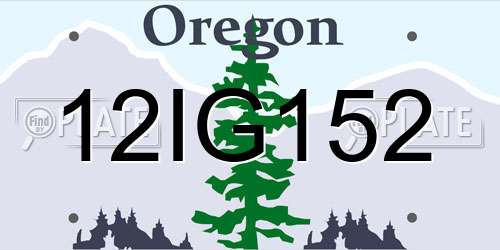 12IG152 Oregon License Plate