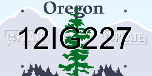 12IG227 Oregon License Plate