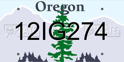 12IG274 Oregon License Plate