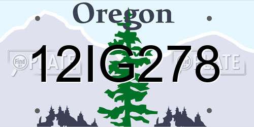 12IG278 Oregon License Plate