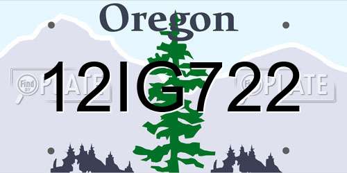 12IG722 Oregon License Plate