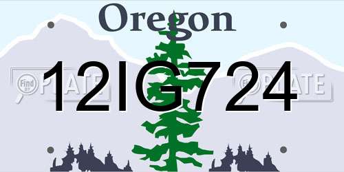 12IG724 Oregon License Plate