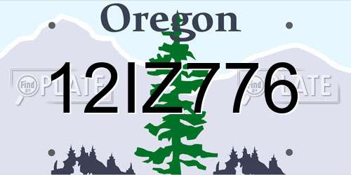 12IZ776 Oregon License Plate