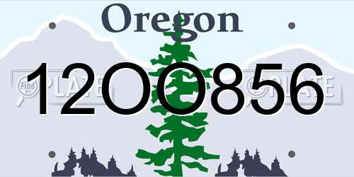 12OO856 Oregon License Plate