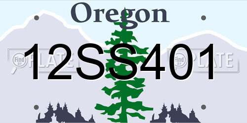 12SS401 Oregon License Plate
