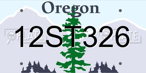 12ST326 Oregon License Plate