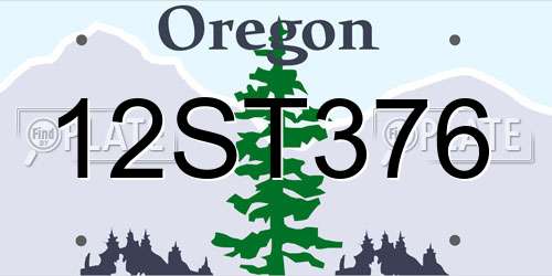 12ST376 Oregon License Plate