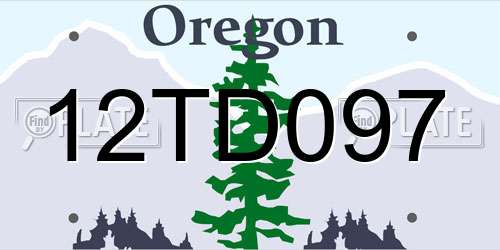 12TD097 Oregon License Plate