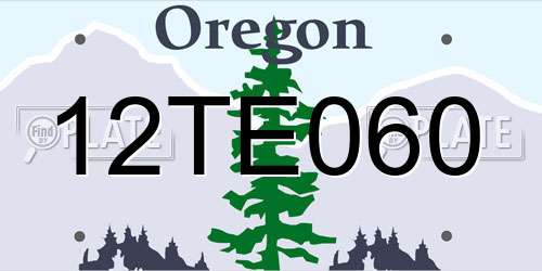 12TE060 Oregon License Plate
