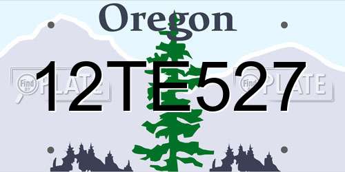 12TE527 Oregon License Plate